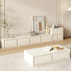 Mobile TV con gestione cavi, 79 pollici, legno moderno bianco, con gambe