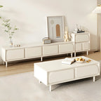 Mobile TV con gestione cavi, 79 pollici, legno moderno bianco, con gambe