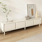 Mobile TV con gestione cavi, 79 pollici, legno moderno bianco, con gambe