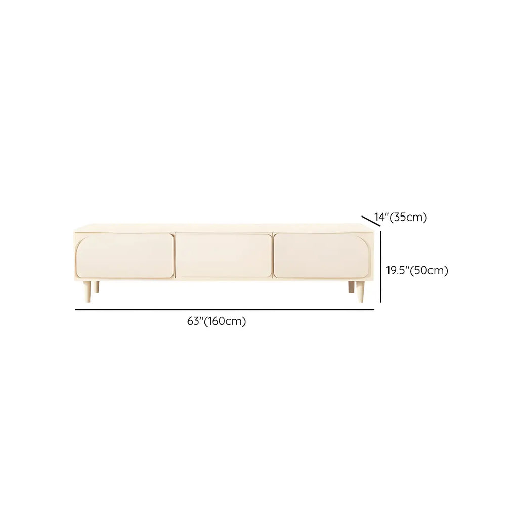 Mobile TV con gestione cavi, 79 pollici, legno moderno bianco, con gambe