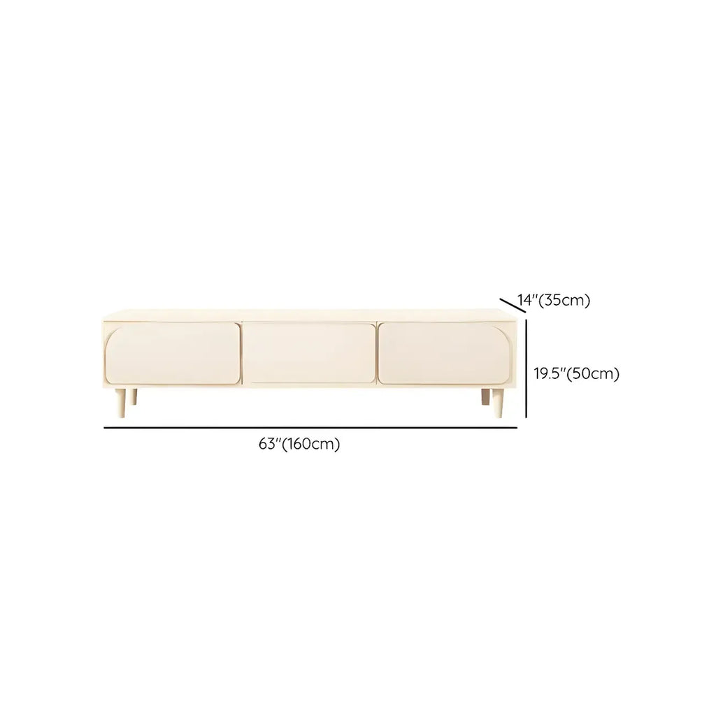 Mobile TV con gestione cavi, 79 pollici, legno moderno bianco, con gambe