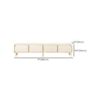 Mobile TV con gestione cavi, 79 pollici, legno moderno bianco, con gambe