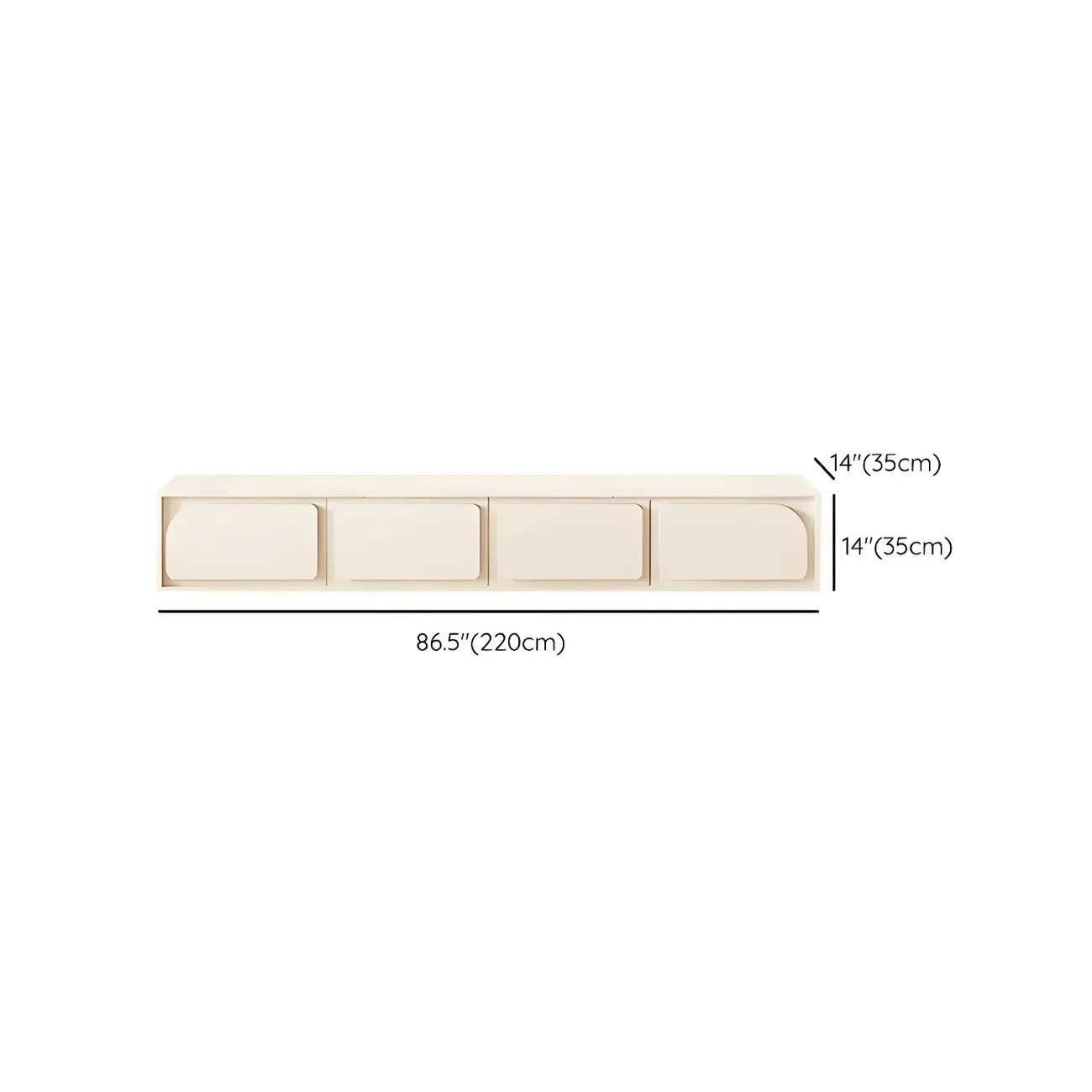 Mobile TV con gestione cavi, 79 pollici, legno moderno bianco, con gambe