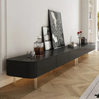 Meuble TV long et moderne en bois noir avec tiroirs (87)