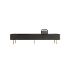 Meuble TV long et moderne en bois noir avec tiroirs (87)