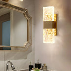 Applique murale glamour avec abat-jour en cristal pour salle de bain