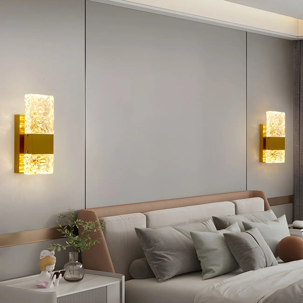 Applique murale glamour avec abat-jour en cristal pour salle de bain