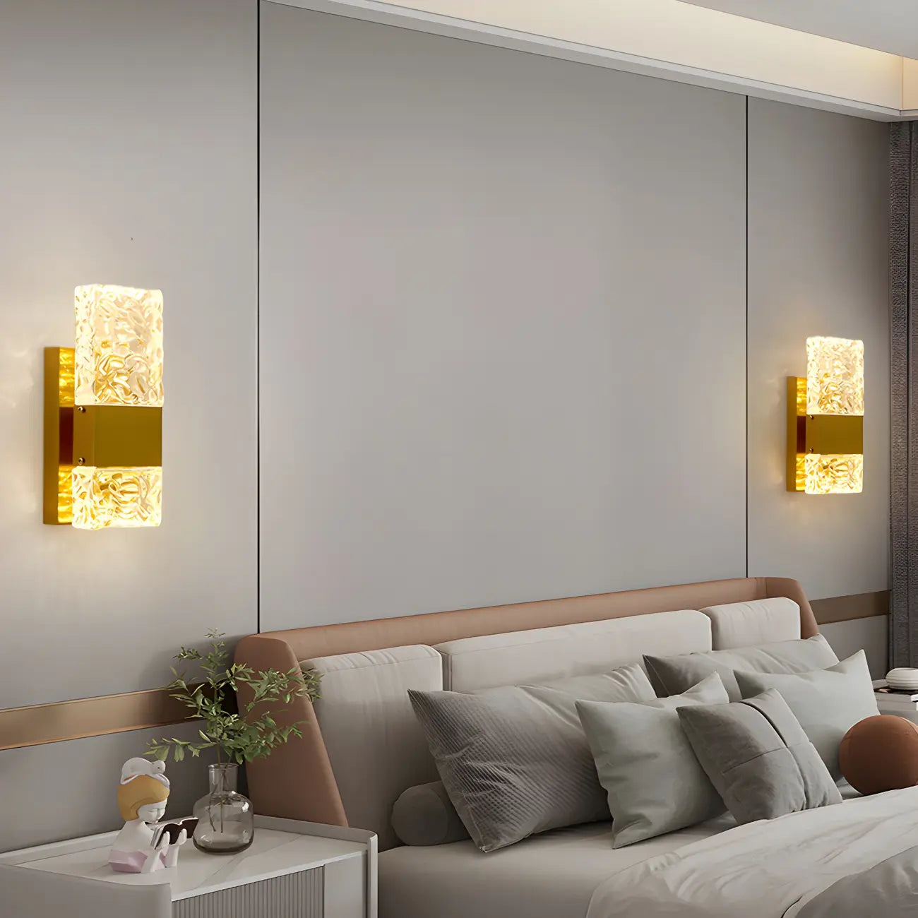 Applique murale glamour avec abat-jour en cristal pour salle de bain