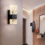 Applique murale glamour avec abat-jour en cristal pour salle de bain