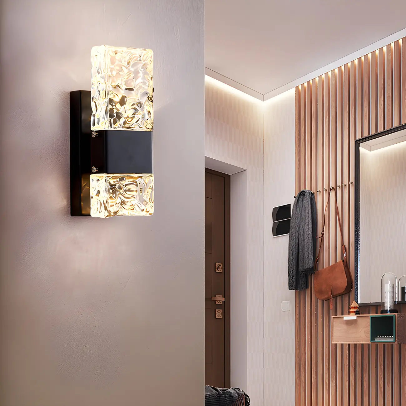 Applique murale glamour avec abat-jour en cristal pour salle de bain