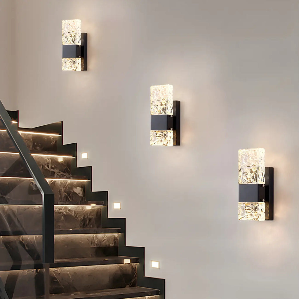 Applique murale glamour avec abat-jour en cristal pour salle de bain