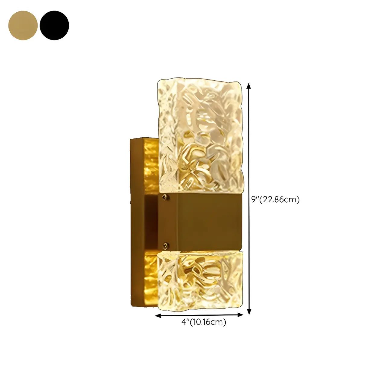 Applique murale glamour avec abat-jour en cristal pour salle de bain