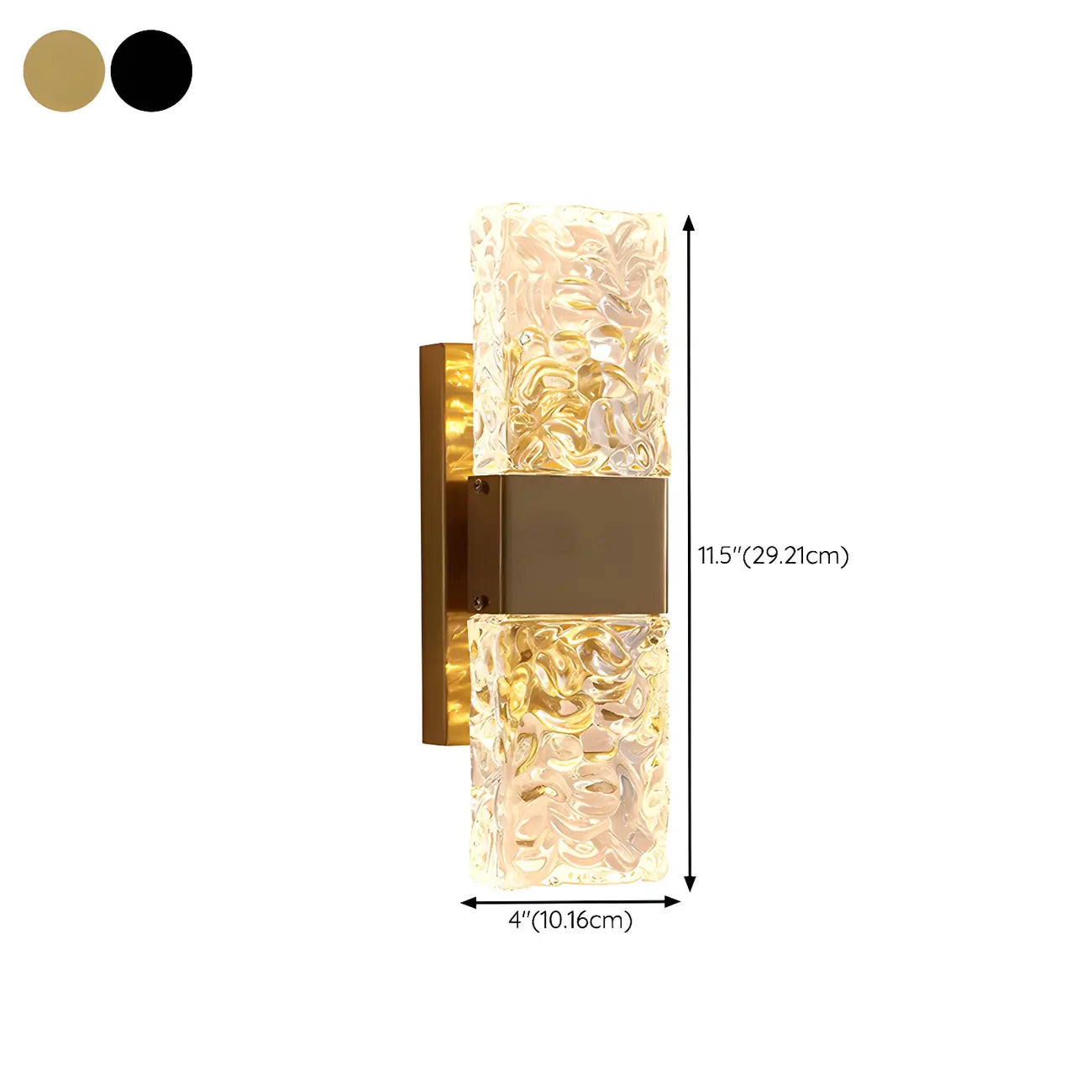 Applique murale glamour avec abat-jour en cristal pour salle de bain