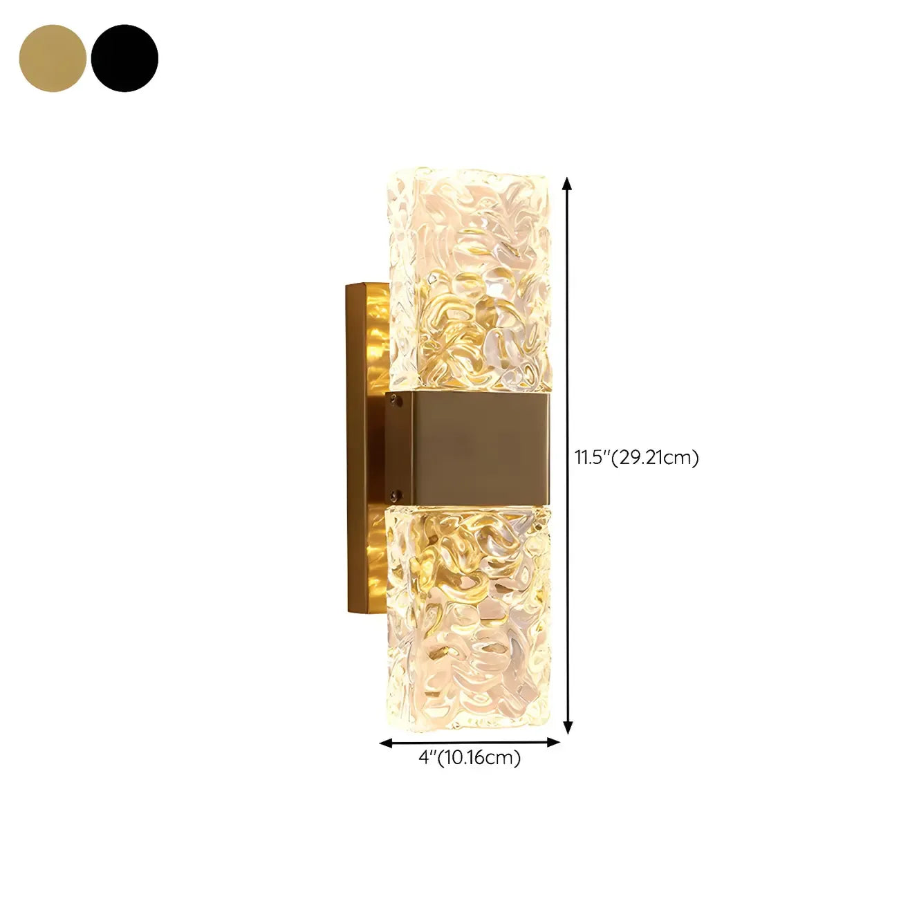 Applique murale glamour avec abat-jour en cristal pour salle de bain