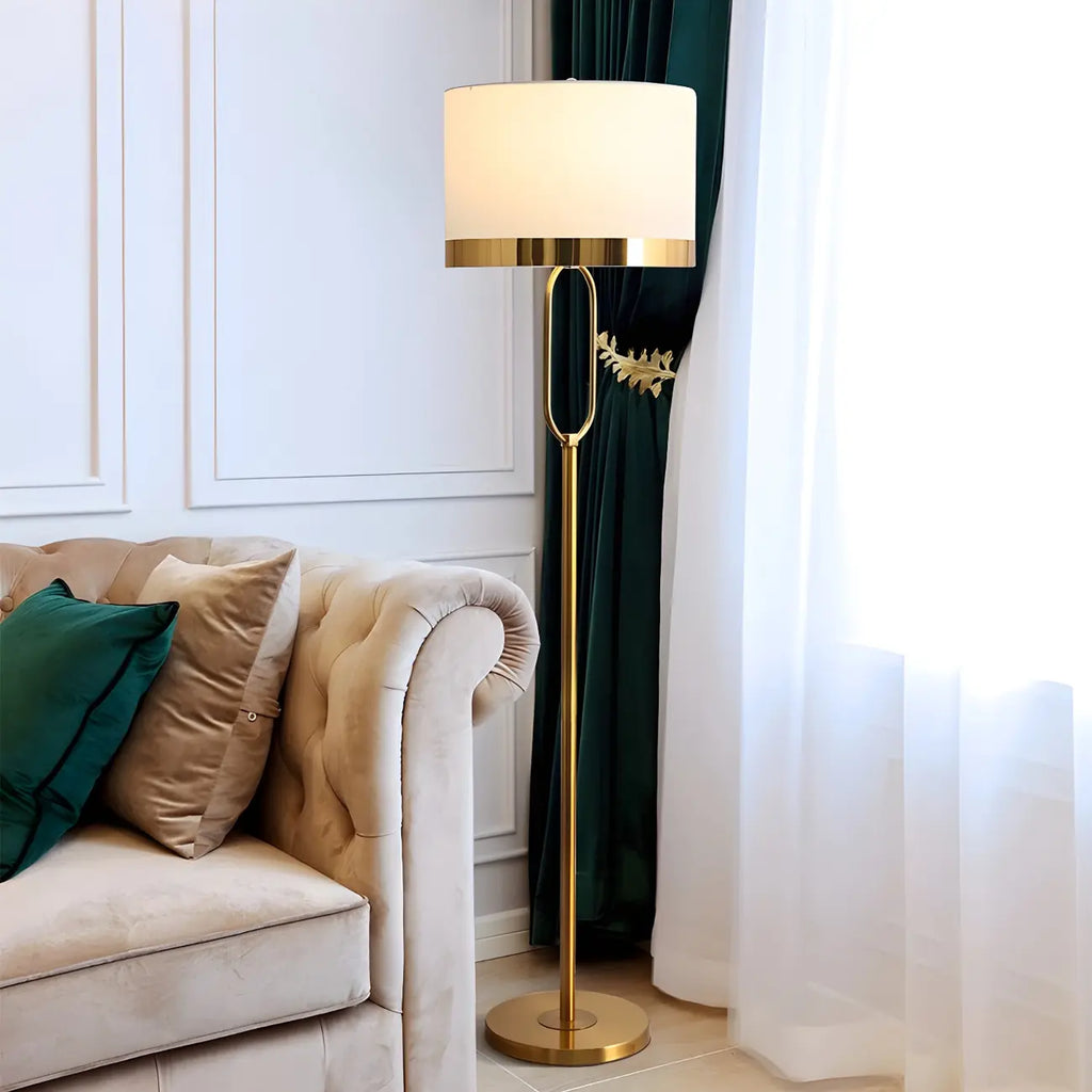 Lampadaire tambour doré moderne pour salon