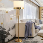 Lampadaire tambour doré moderne pour salon
