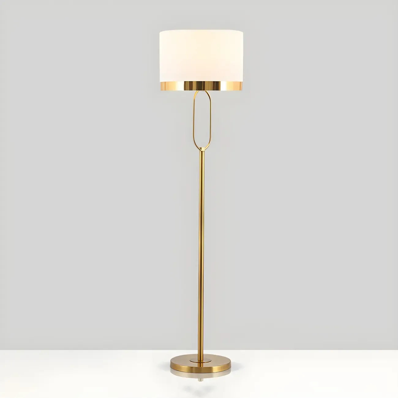 Lampadaire tambour doré moderne pour salon