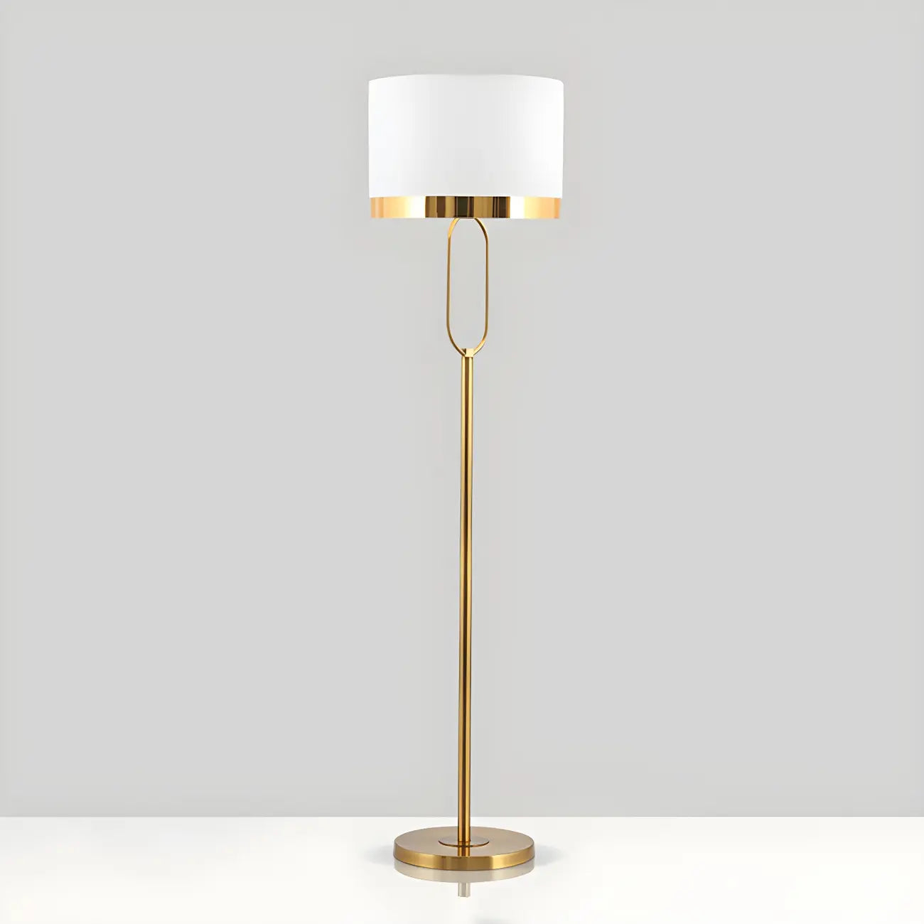 Lampadaire tambour doré moderne pour salon