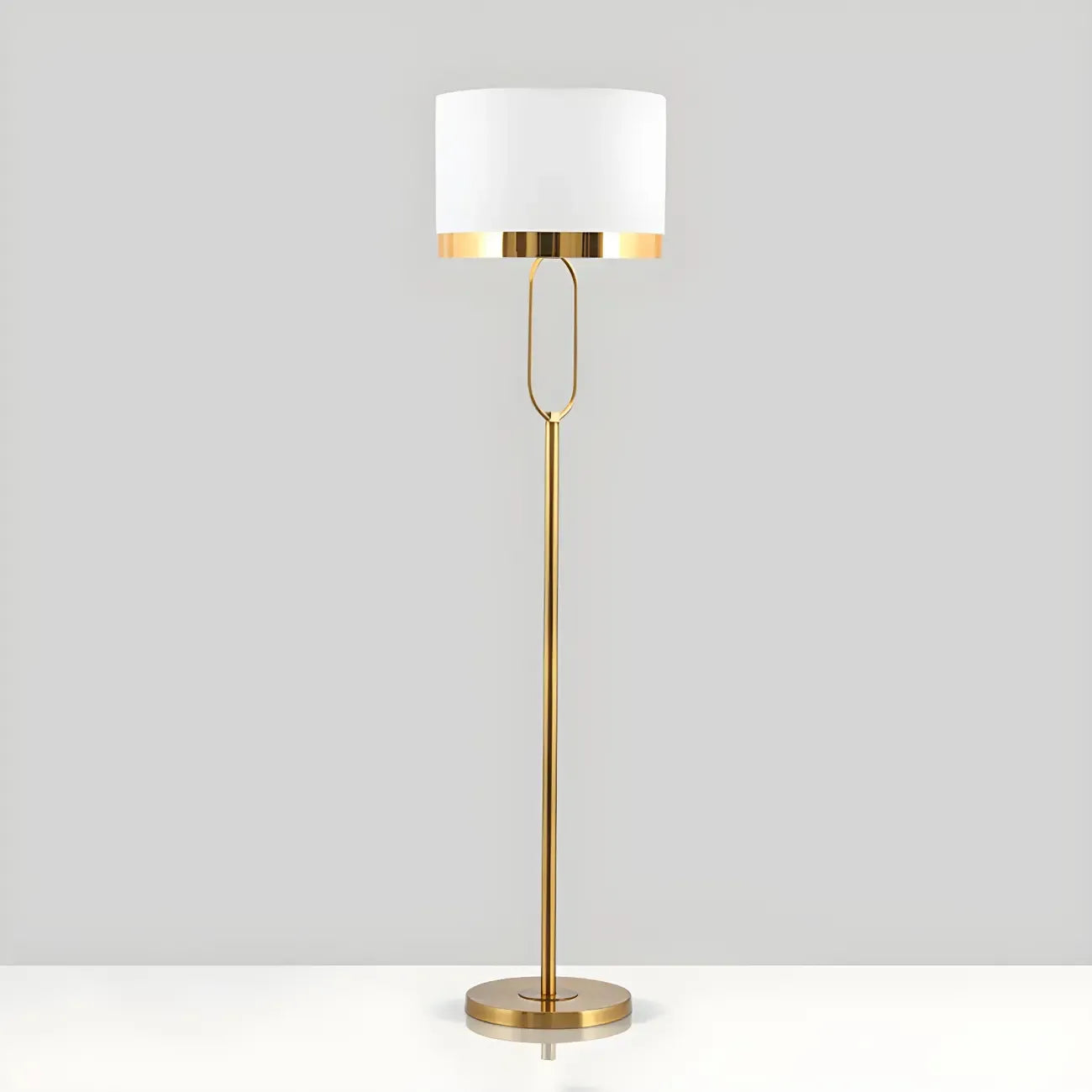 Lampadaire tambour doré moderne pour salon