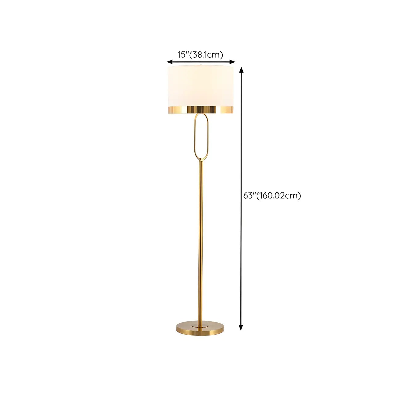 Lampadaire tambour doré moderne pour salon