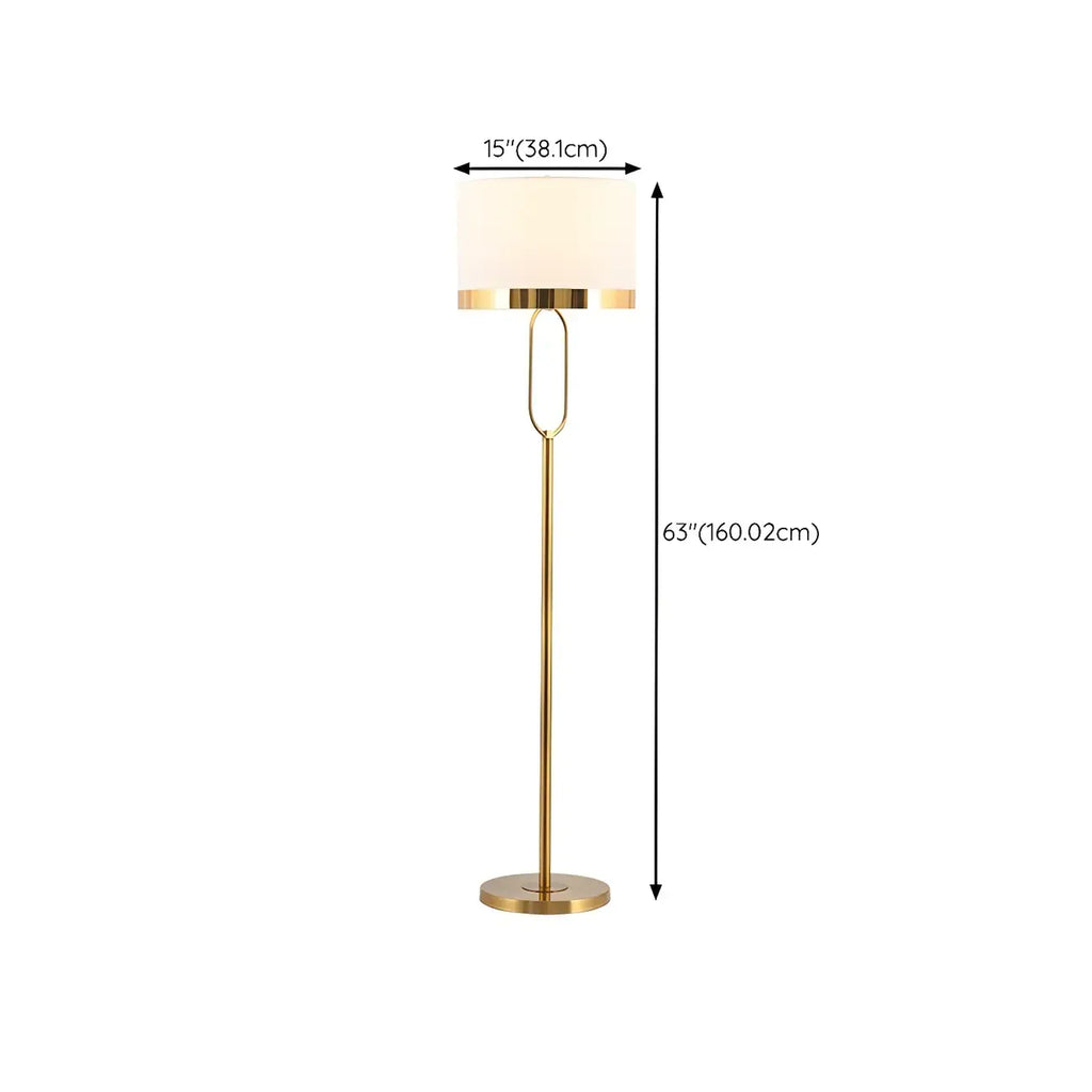 Lampadaire tambour doré moderne pour salon