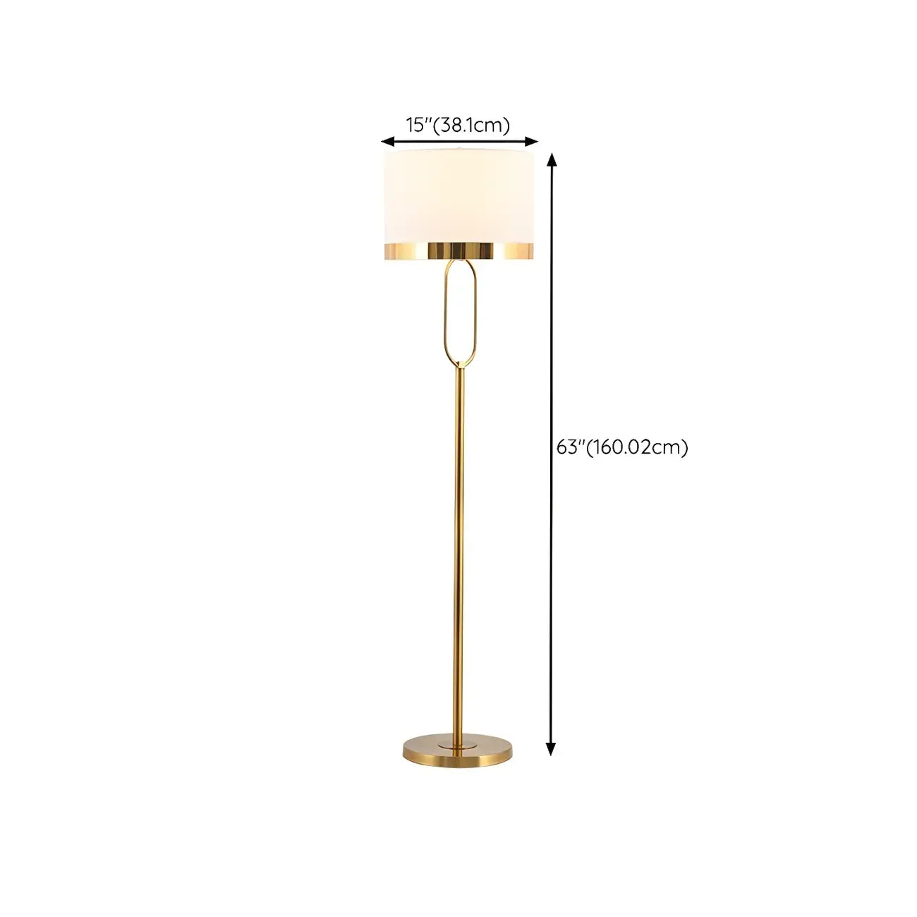 Lampadaire tambour doré moderne pour salon