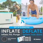 Baignoire de glace isolée gonflable Solstice Plunge 100 gallons pour 2 personnes, pour athlètes, avec couvercle, poignées, pompe et sac de transport, blanc/bleu