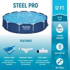 Piscine hors sol ronde Bestway Steel Pro 12' x 30" avec liner DuraPlus