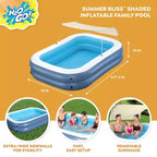 H2OGO! Piscine familiale gonflable ombragée Summer Bliss de 2,54 m sur 1,78 m