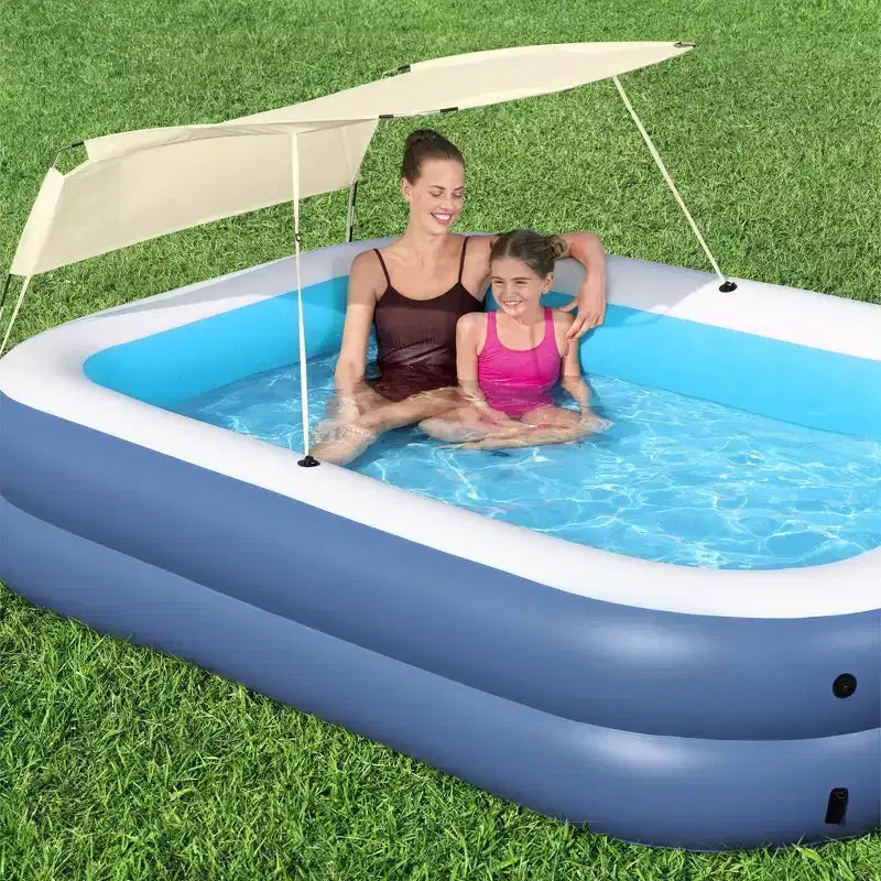 H2OGO! Piscine familiale gonflable ombragée Summer Bliss de 2,54 m sur 1,78 m