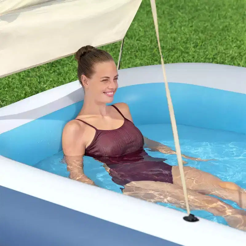 H2OGO! Piscine familiale gonflable ombragée Summer Bliss de 2,54 m sur 1,78 m