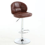 Tabouret de bar pivotant et réglable en cuir contemporain