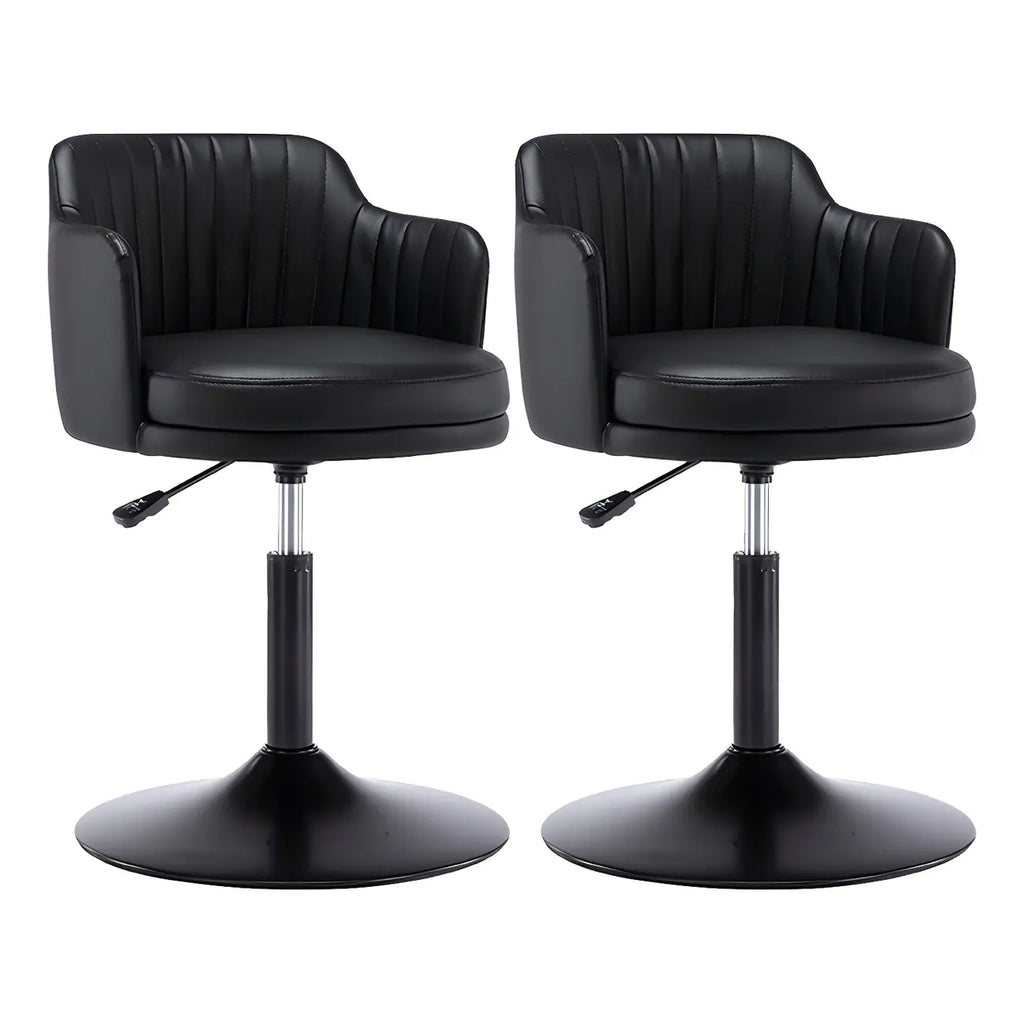Tabouret de bar pivotant et réglable avec accoudoirs en cuir moderne