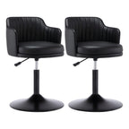 Tabouret de bar pivotant et réglable avec accoudoirs en cuir moderne