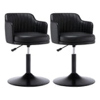 Tabouret de bar pivotant et réglable avec accoudoirs en cuir moderne