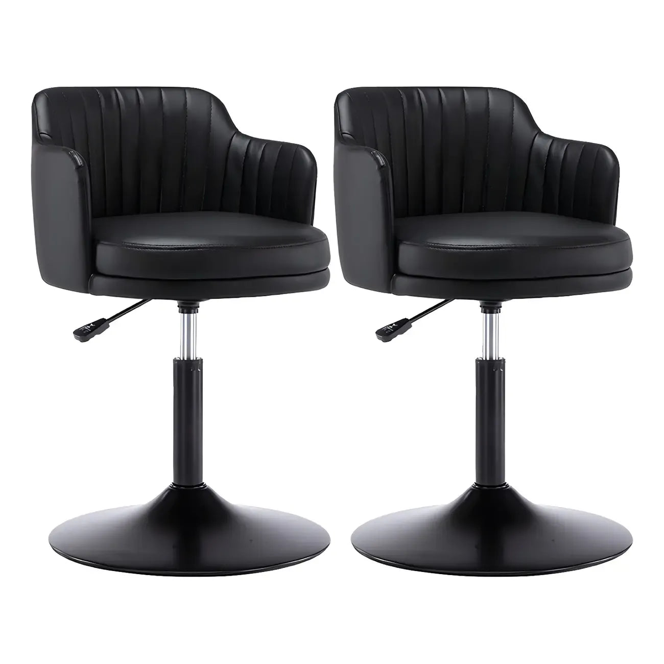 Tabouret de bar pivotant et réglable avec accoudoirs en cuir moderne