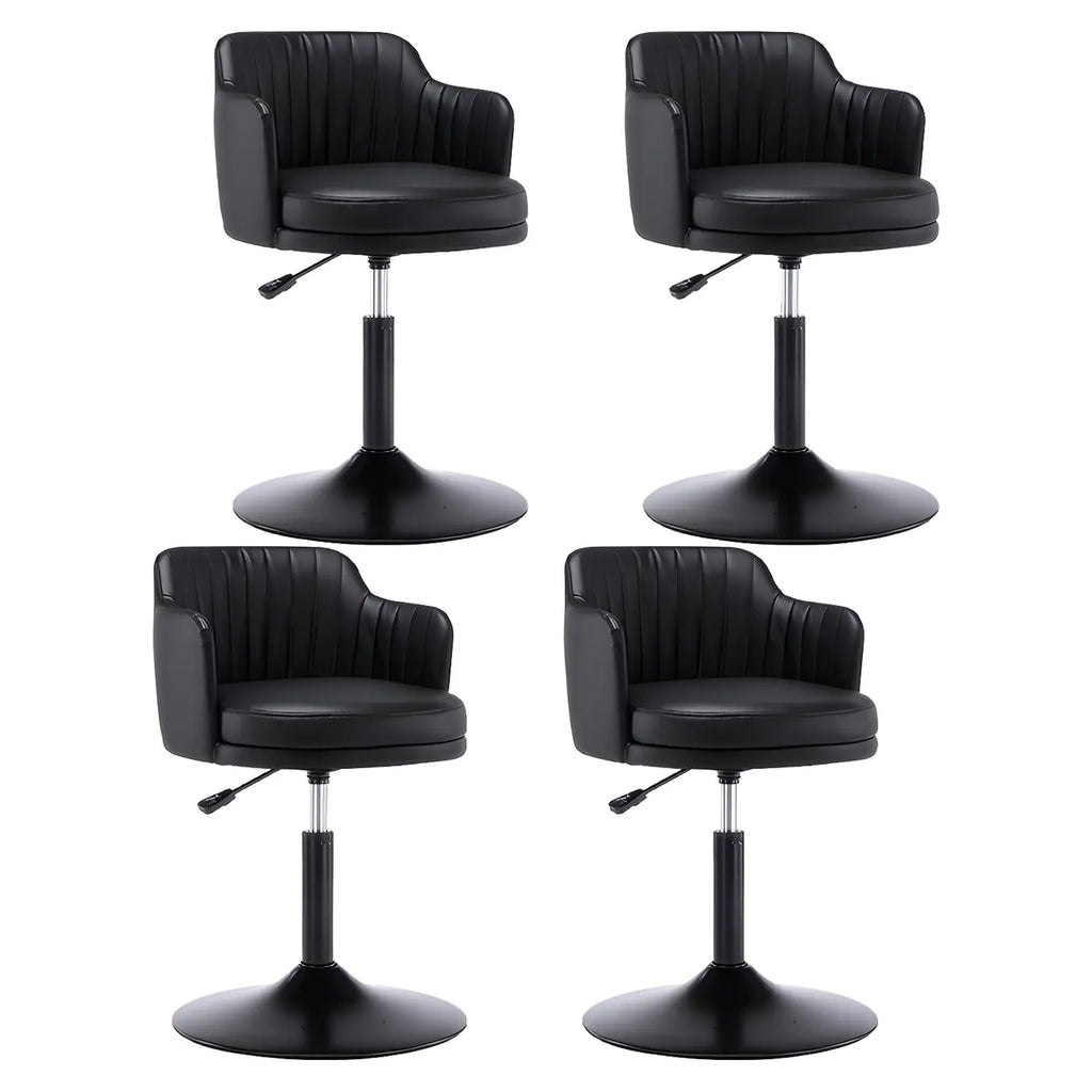 Tabouret de bar pivotant et réglable avec accoudoirs en cuir moderne