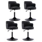 Tabouret de bar pivotant et réglable avec accoudoirs en cuir moderne