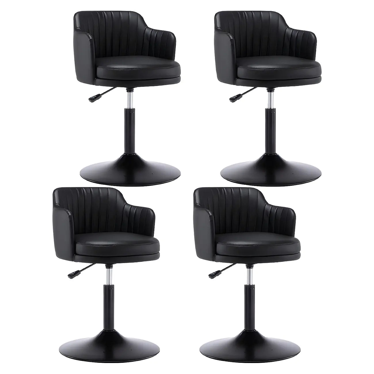 Tabouret de bar pivotant et réglable avec accoudoirs en cuir moderne