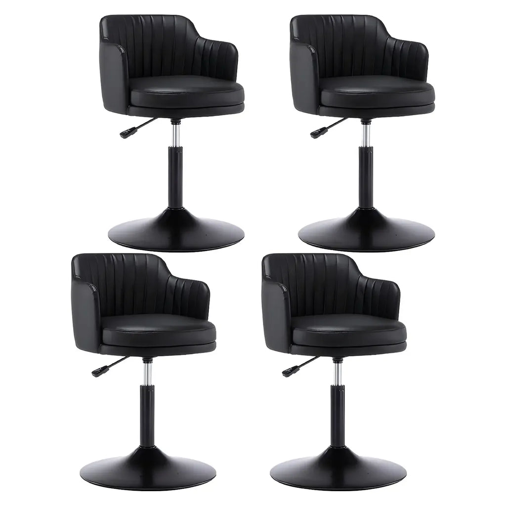 Tabouret de bar pivotant et réglable avec accoudoirs en cuir moderne