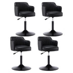 Tabouret de bar pivotant et réglable avec accoudoirs en cuir moderne