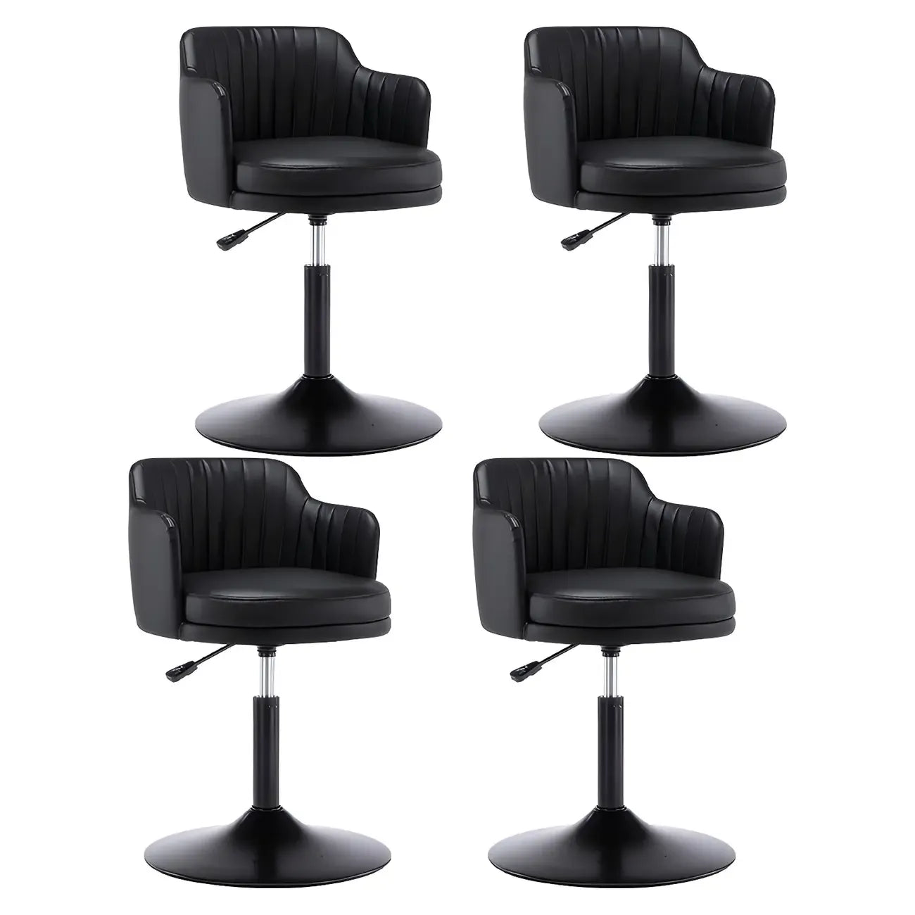 Tabouret de bar pivotant et réglable avec accoudoirs en cuir moderne