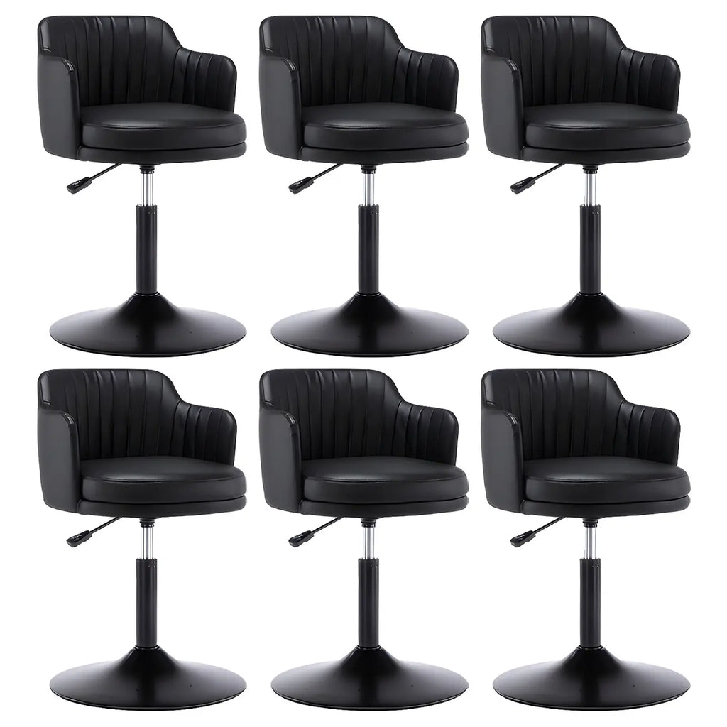 Tabouret de bar pivotant et réglable avec accoudoirs en cuir moderne