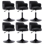 Tabouret de bar pivotant et réglable avec accoudoirs en cuir moderne