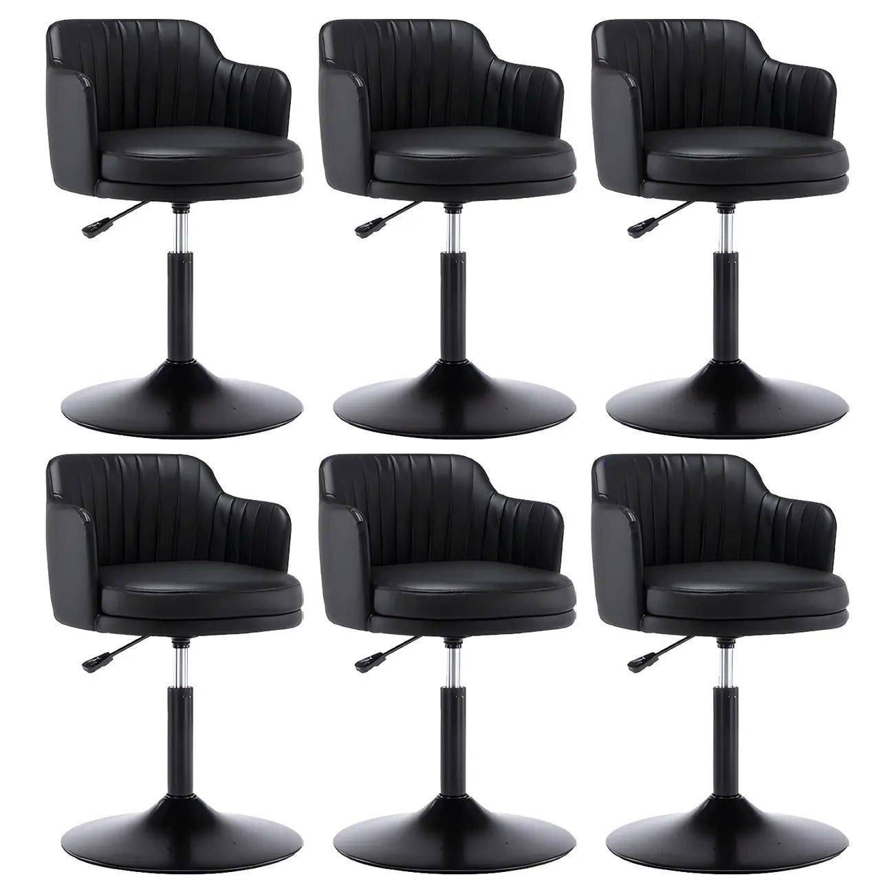 Tabouret de bar pivotant et réglable avec accoudoirs en cuir moderne