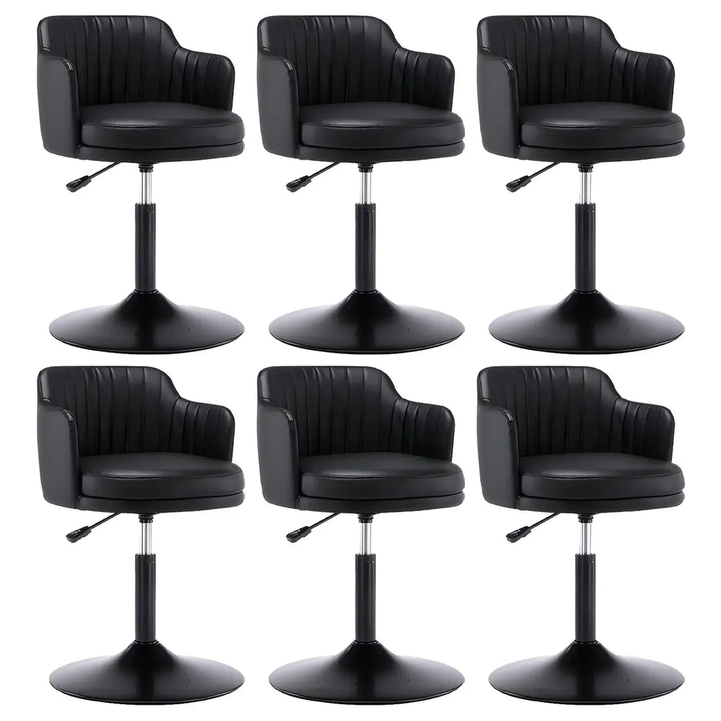 Tabouret de bar pivotant et réglable avec accoudoirs en cuir moderne