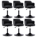 Tabouret de bar pivotant et réglable avec accoudoirs en cuir moderne