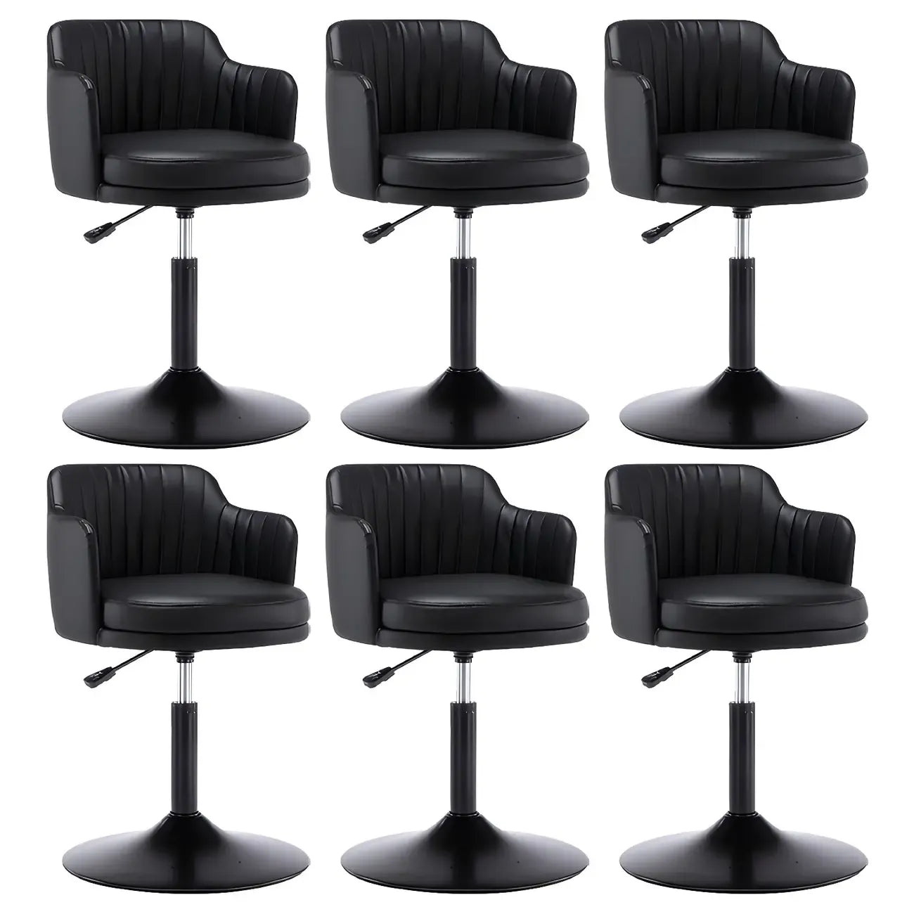 Tabouret de bar pivotant et réglable avec accoudoirs en cuir moderne