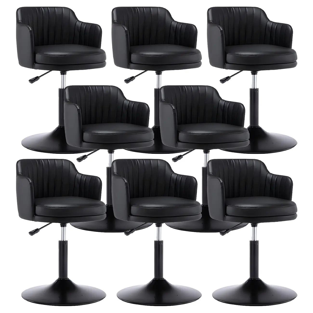 Tabouret de bar pivotant et réglable avec accoudoirs en cuir moderne