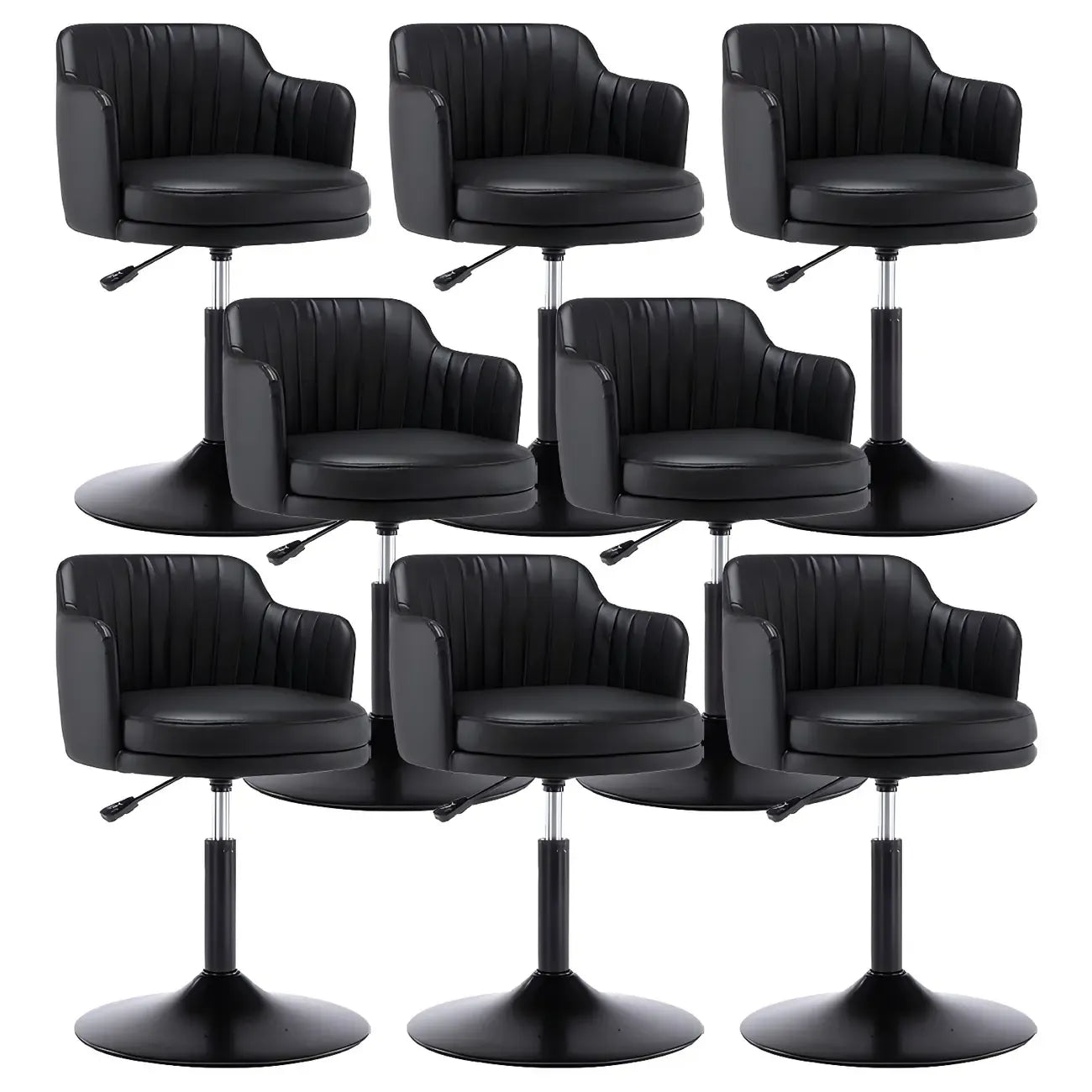 Tabouret de bar pivotant et réglable avec accoudoirs en cuir moderne
